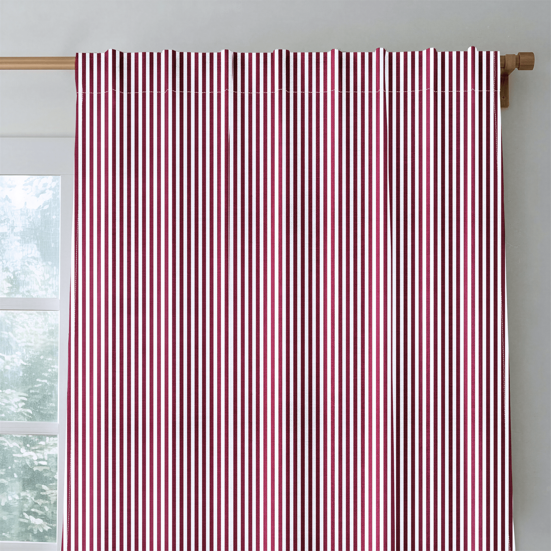 Red Stripe - Curtain Panel - The Drapery