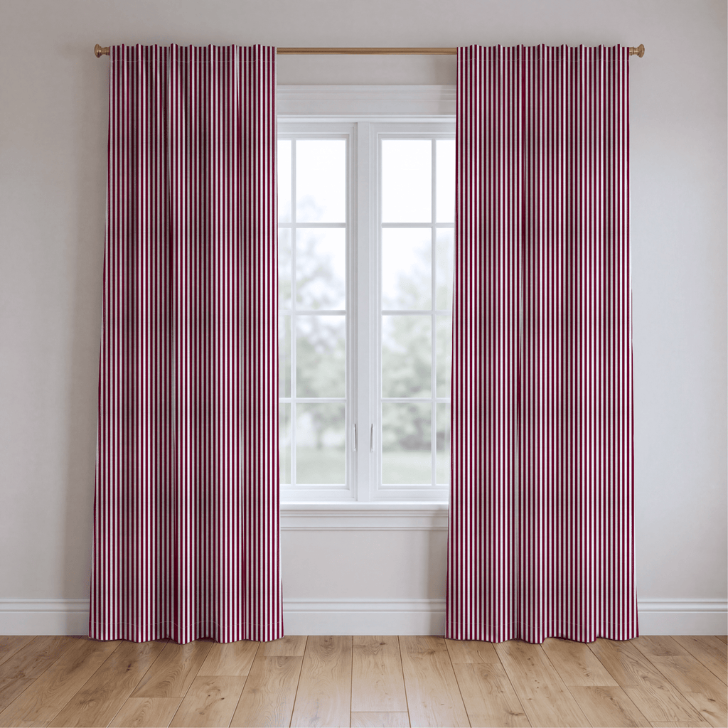 Red Stripe - Curtain Panel - The Drapery