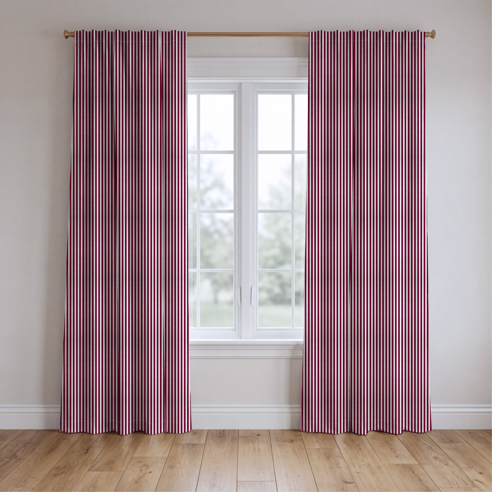 Red Stripe - Curtain Panel - The Drapery