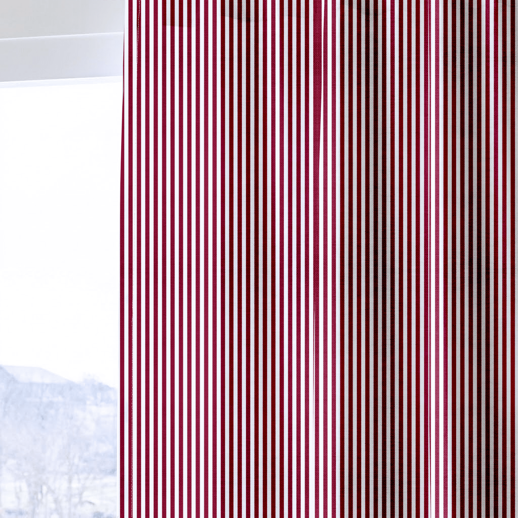 Red Stripe - Curtain Panel - The Drapery