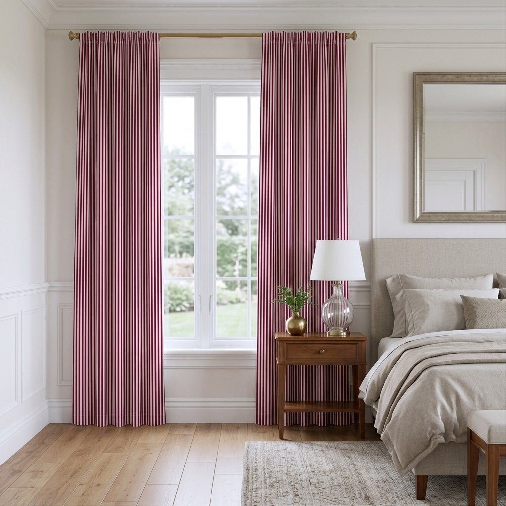 Red Stripe - Curtain Panel - The Drapery