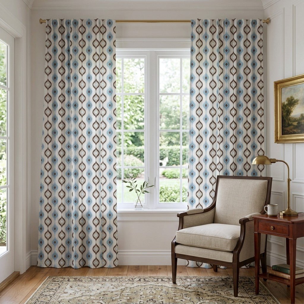 Retro Drift - Curtain Panel - The Drapery