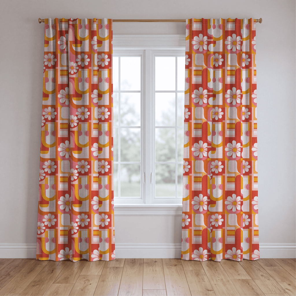 Retro Radiance - Curtain Panel - The Drapery