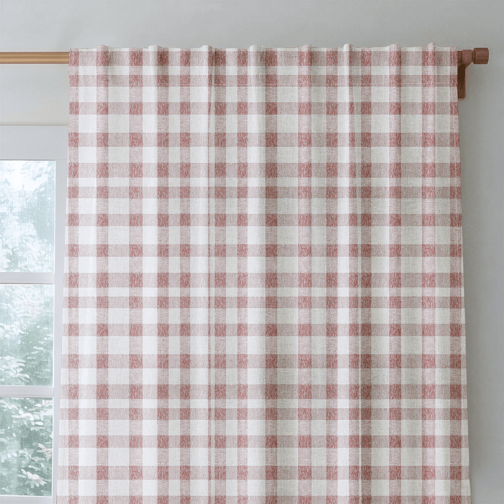 Rhodes Check - Curtain Panel - The Drapery