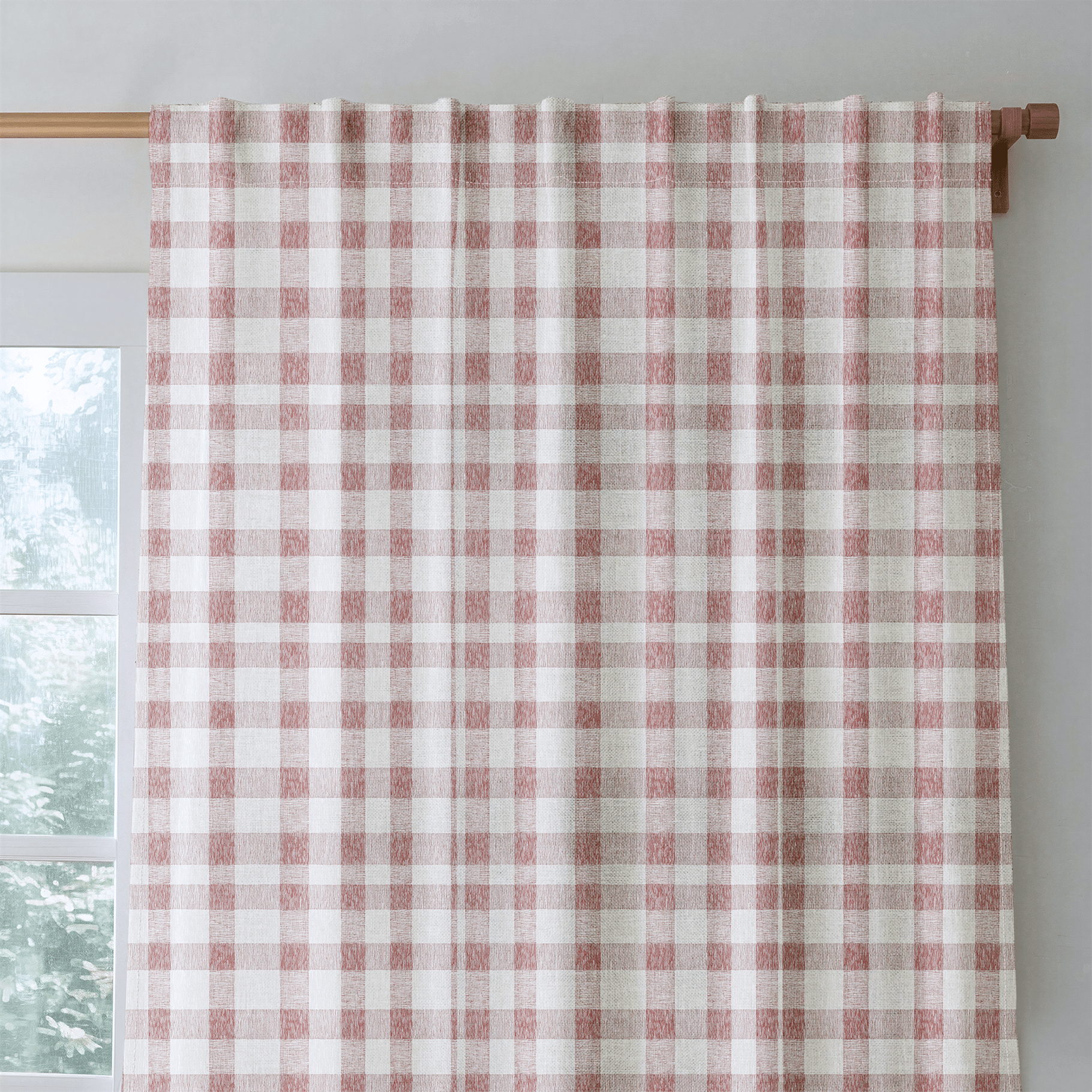 Rhodes Check - Curtain Panel - The Drapery