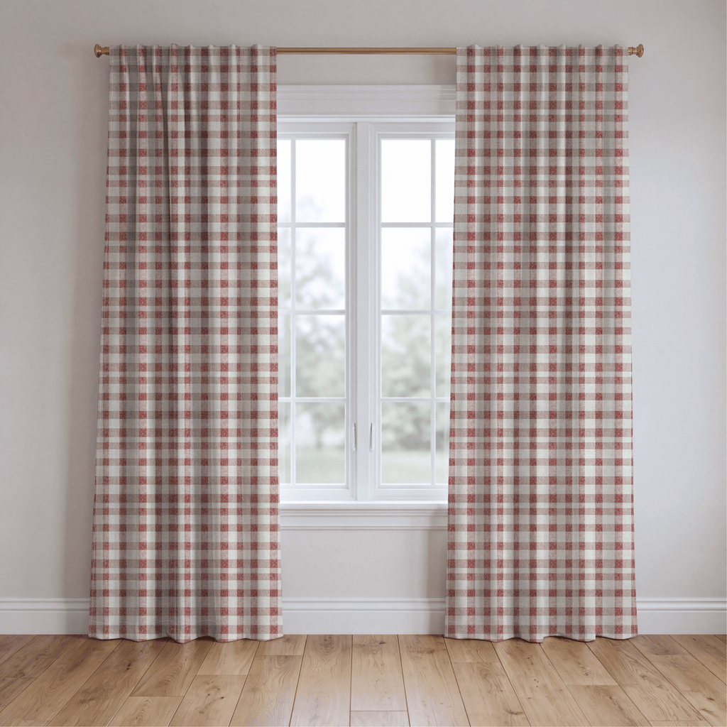 Rhodes Check - Curtain Panel - The Drapery