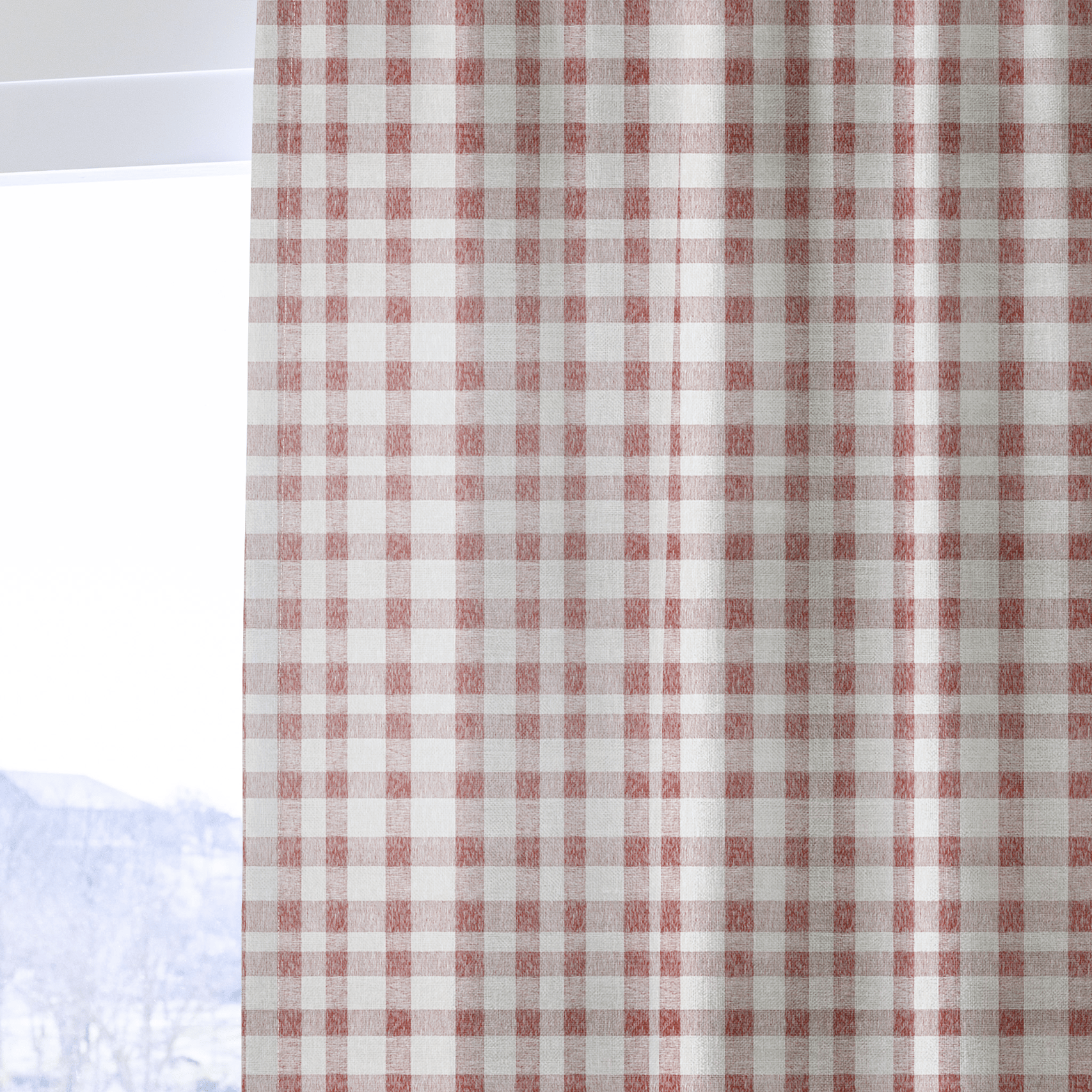 Rhodes Check - Curtain Panel - The Drapery