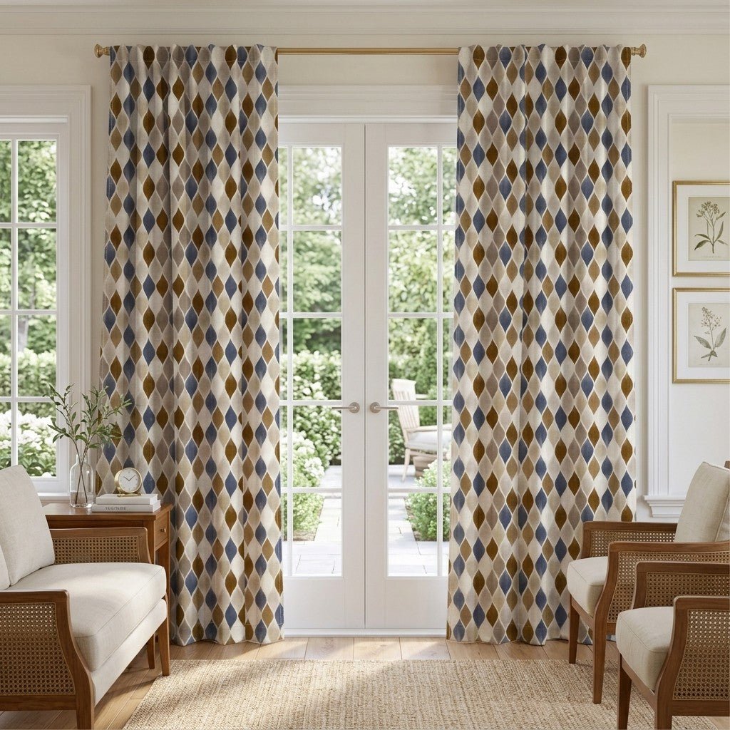 Rhys Diamonds - Curtain Panel - The Drapery