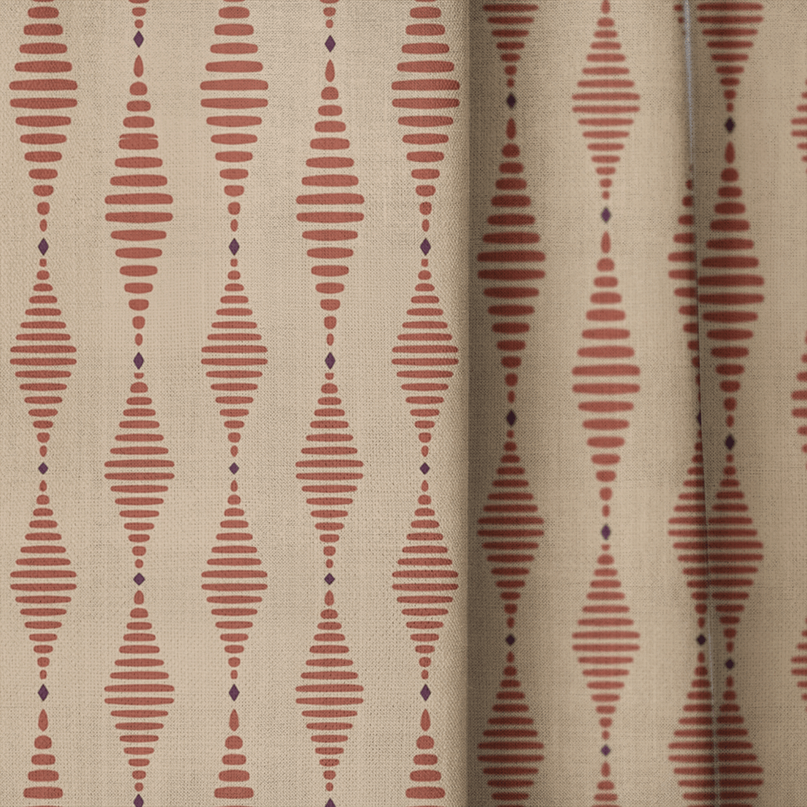 Ridgeline Blood Orange - Curtain Panel - The Drapery