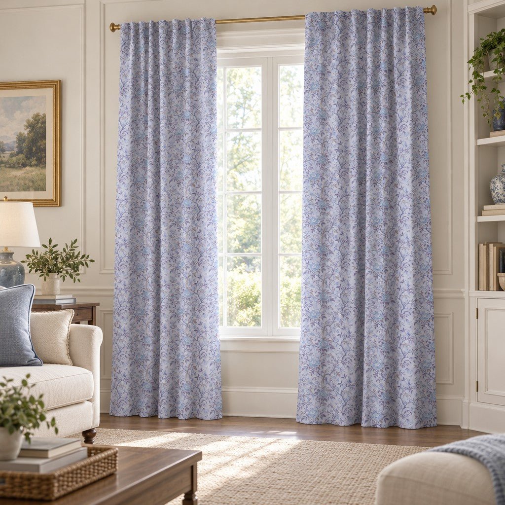 Rosalie Chinoiserie Lavendar - Curtain Panel - The Drapery