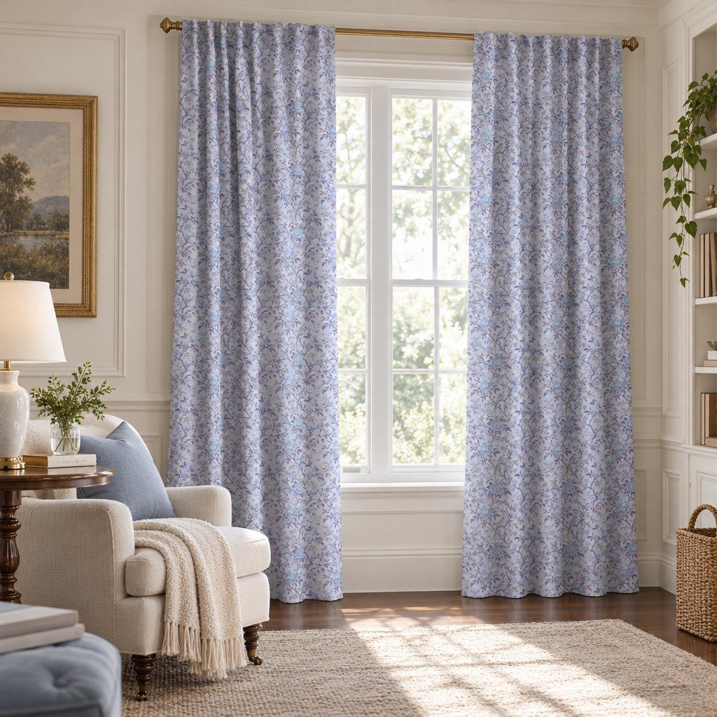 Rosalie Chinoiserie Lavendar - Curtain Panel - The Drapery