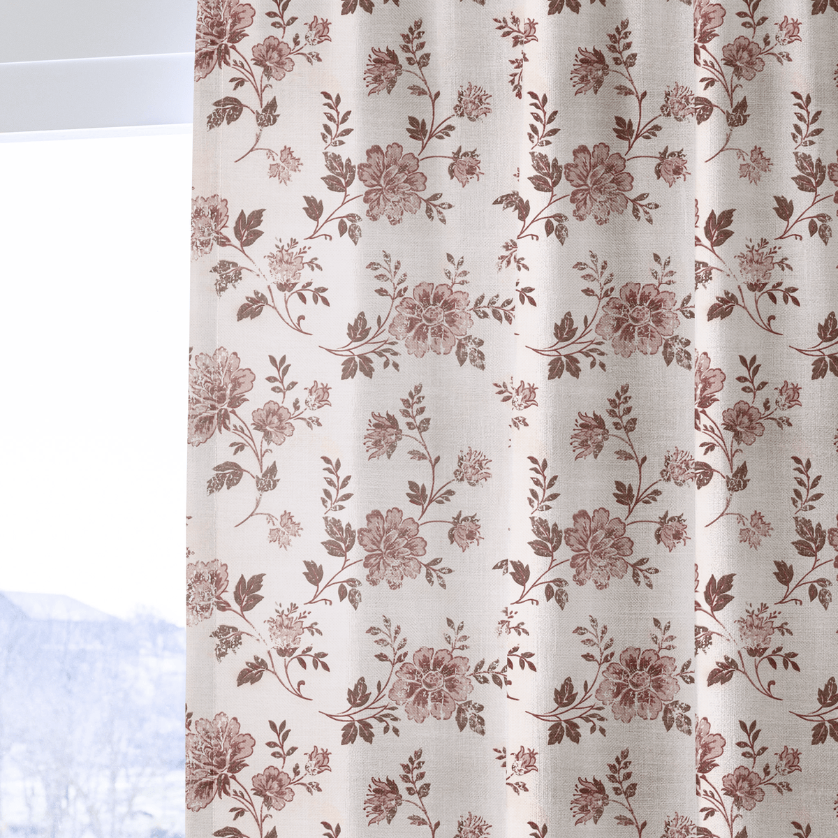 Rosalind Faded Peony - Curtain Panel - The Drapery