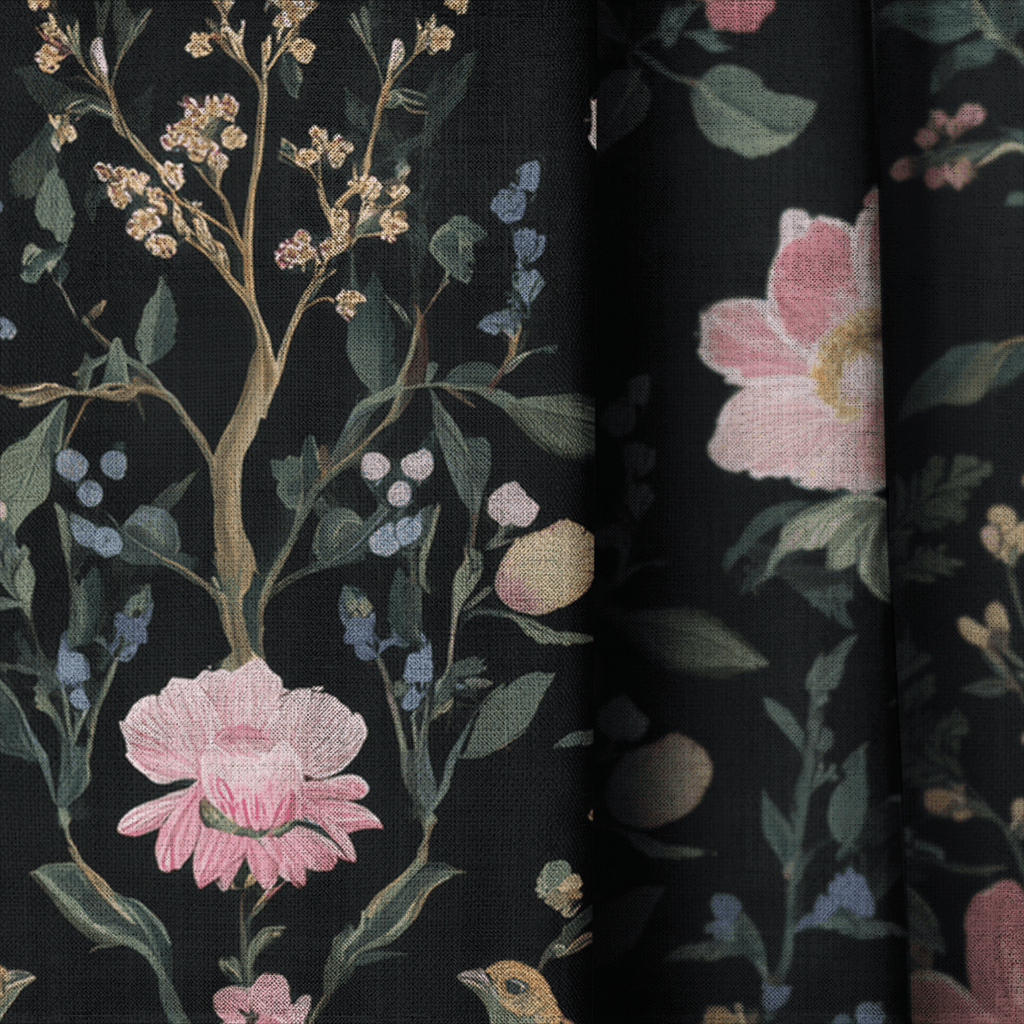 Ruby Petals - Curtain Panel - The Drapery