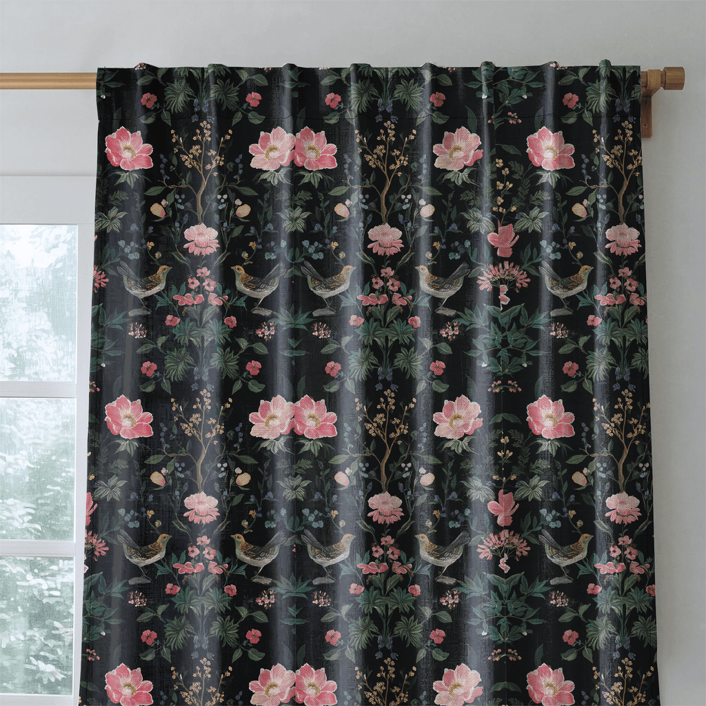 Ruby Petals - Curtain Panel - The Drapery