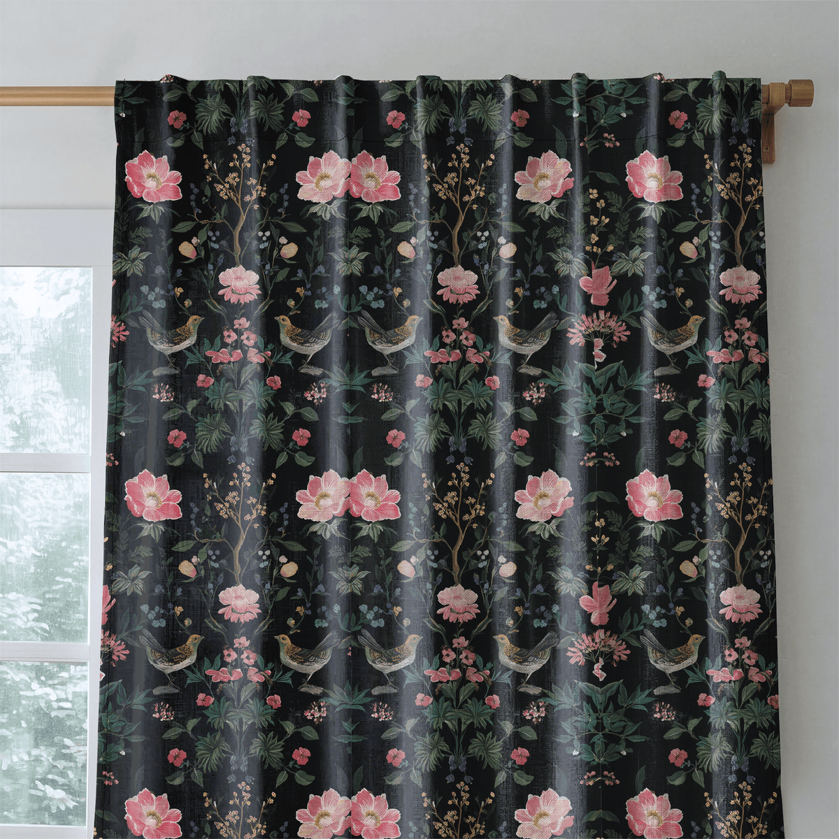 Ruby Petals - Curtain Panel - The Drapery