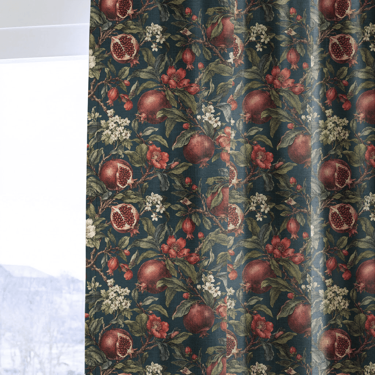 Ruby Pomegrante - Curtain Panel - The Drapery