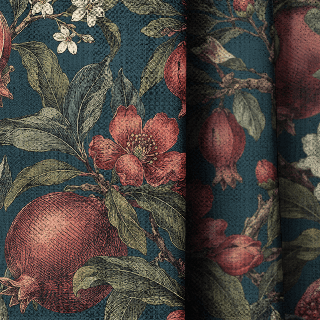 Ruby Pomegrante - Curtain Panel - The Drapery