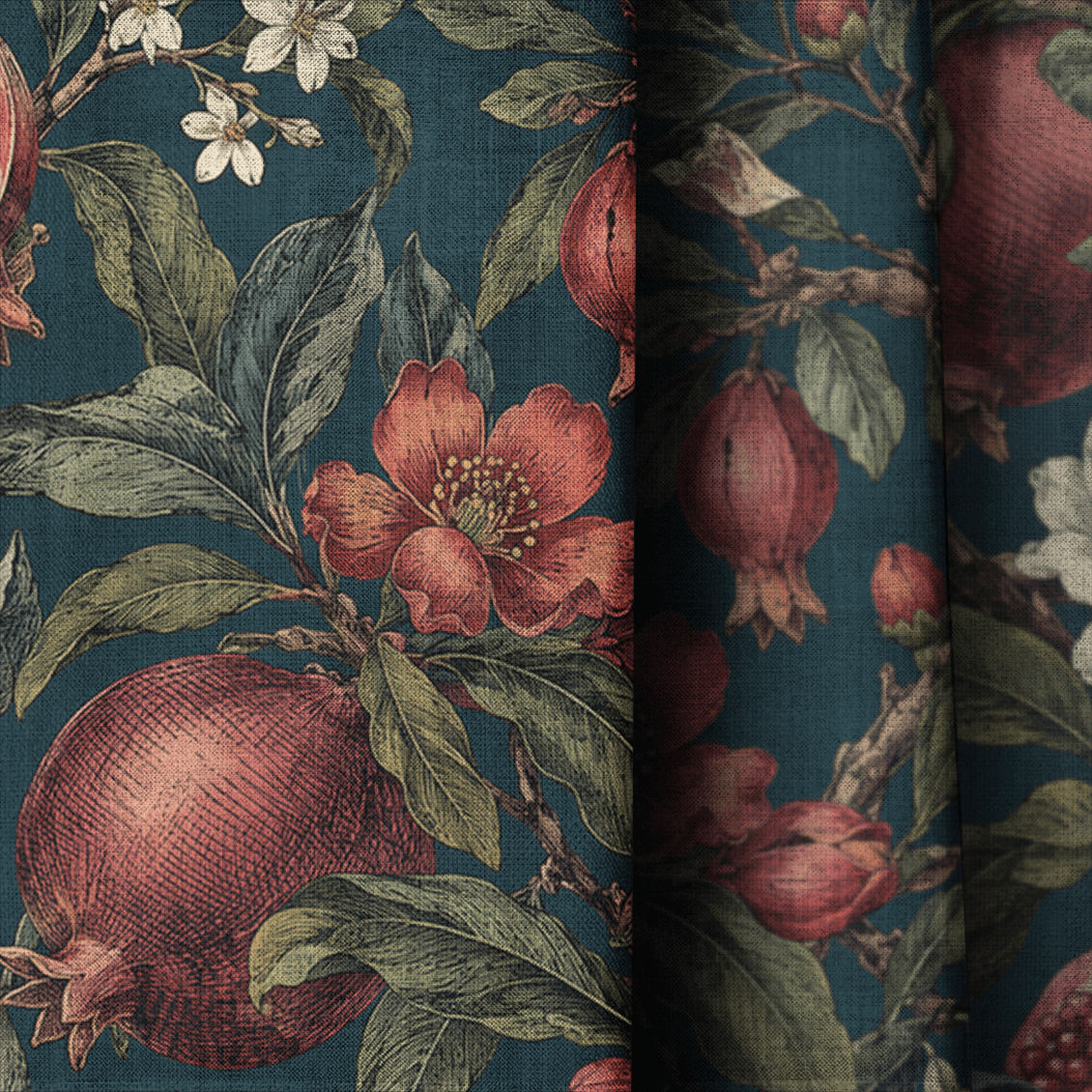 Ruby Pomegrante - Curtain Panel - The Drapery