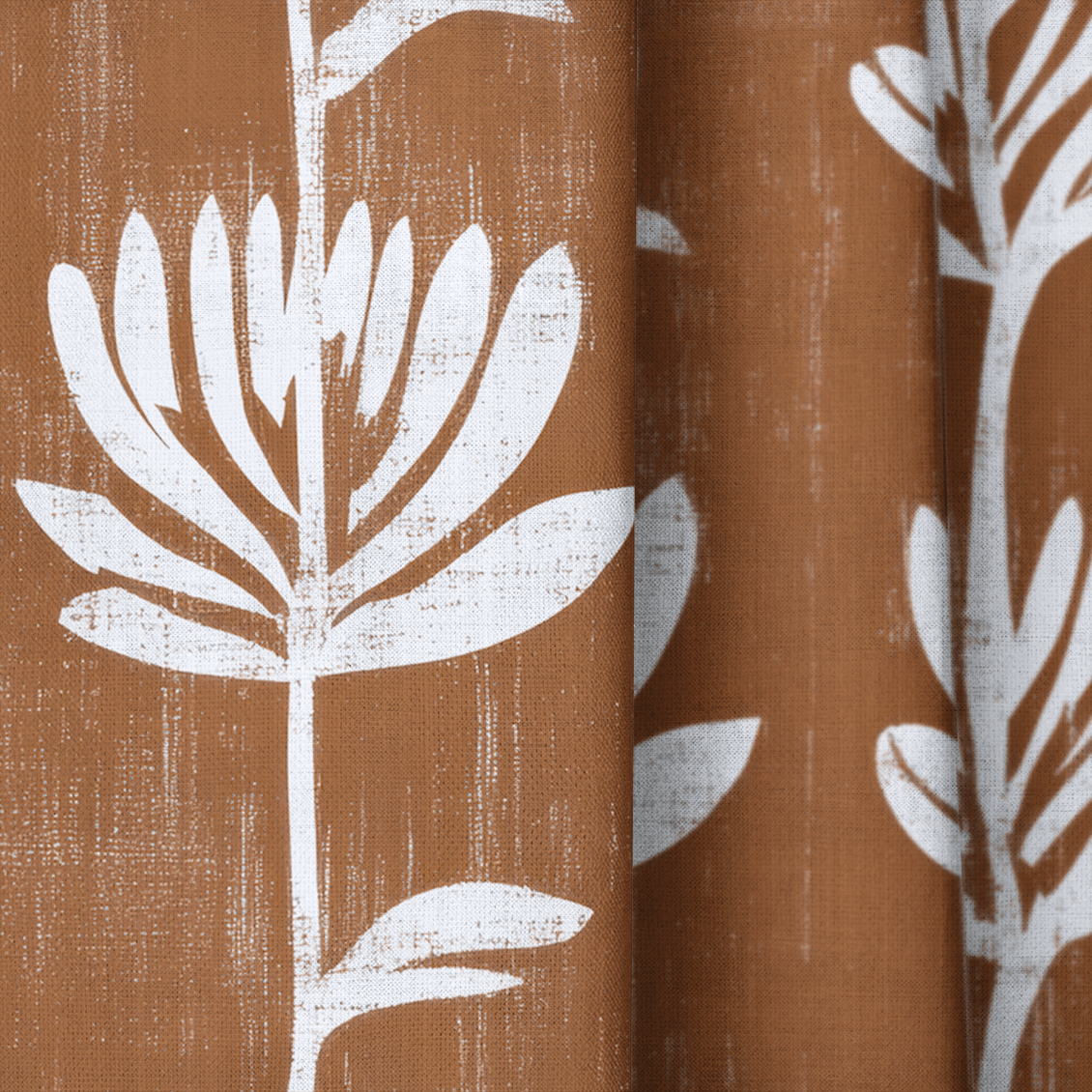 Rust Blossom - Curtain Panel - The Drapery