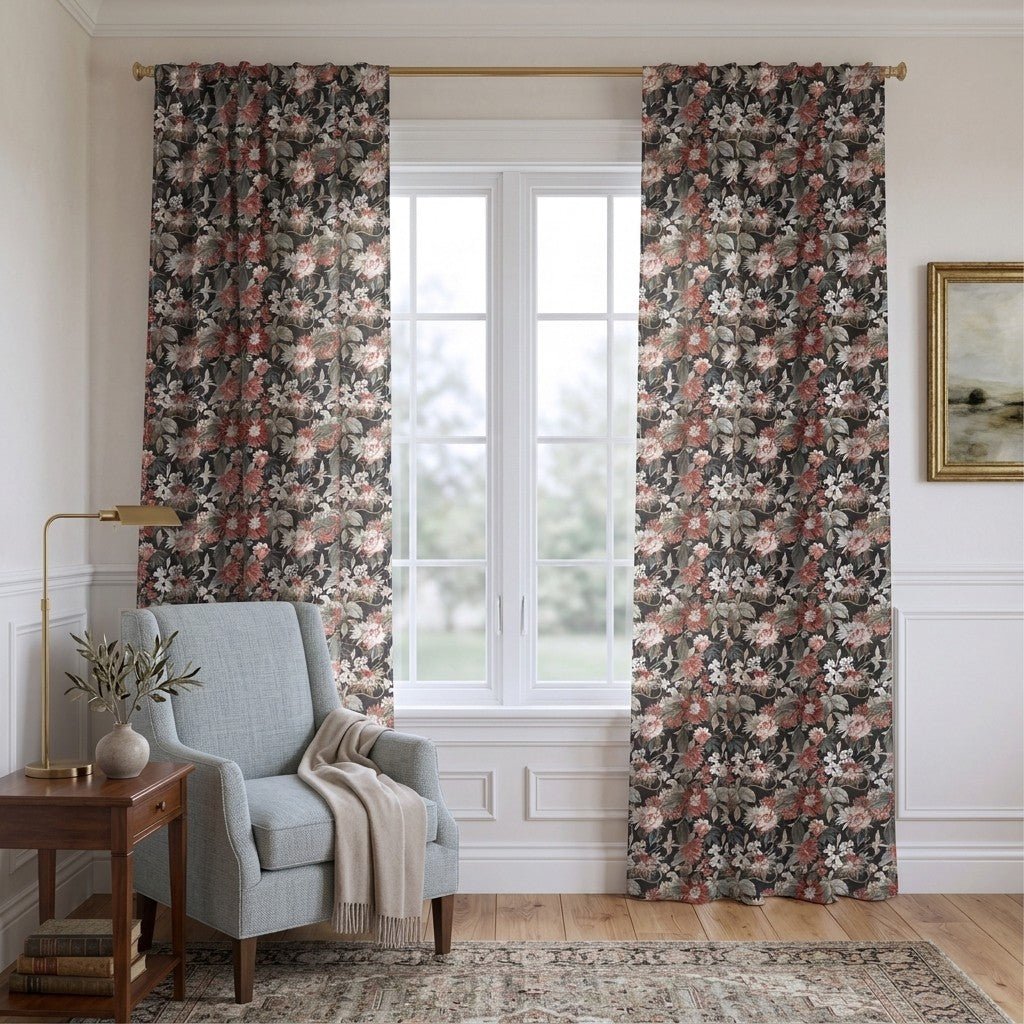 Sable Rose - Curtain Panel - The Drapery
