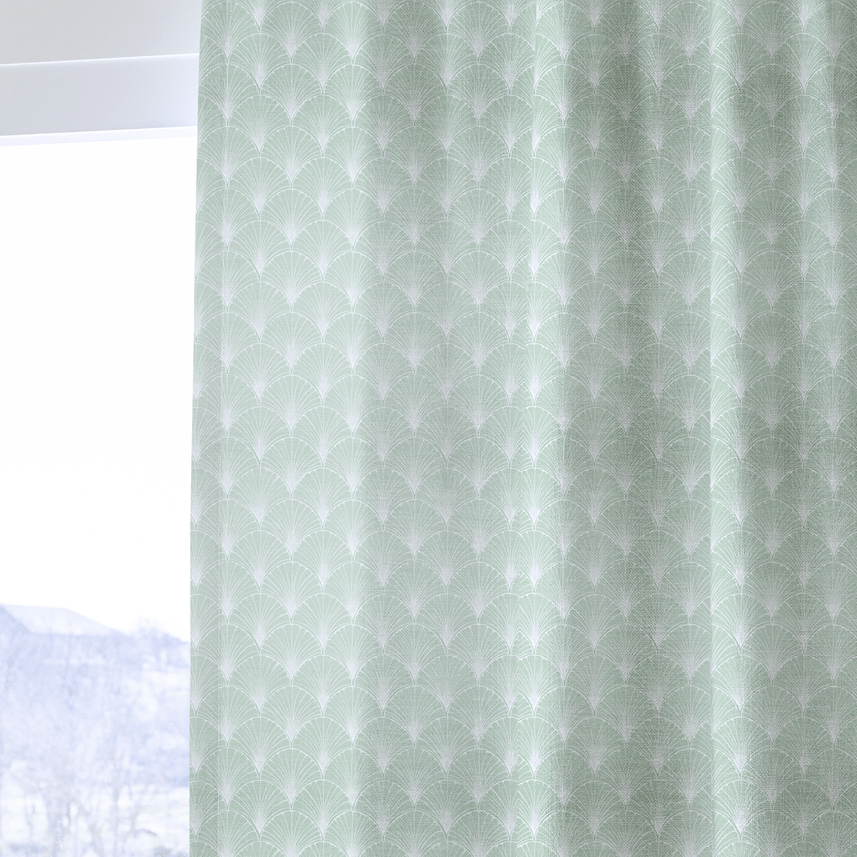 Sage Fan - Curtain Panel - The Drapery