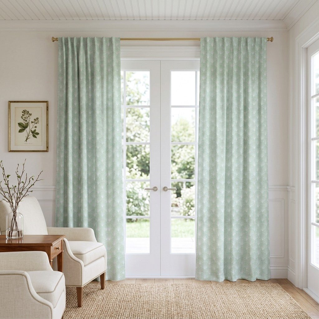 Sage Fan - Curtain Panel - The Drapery