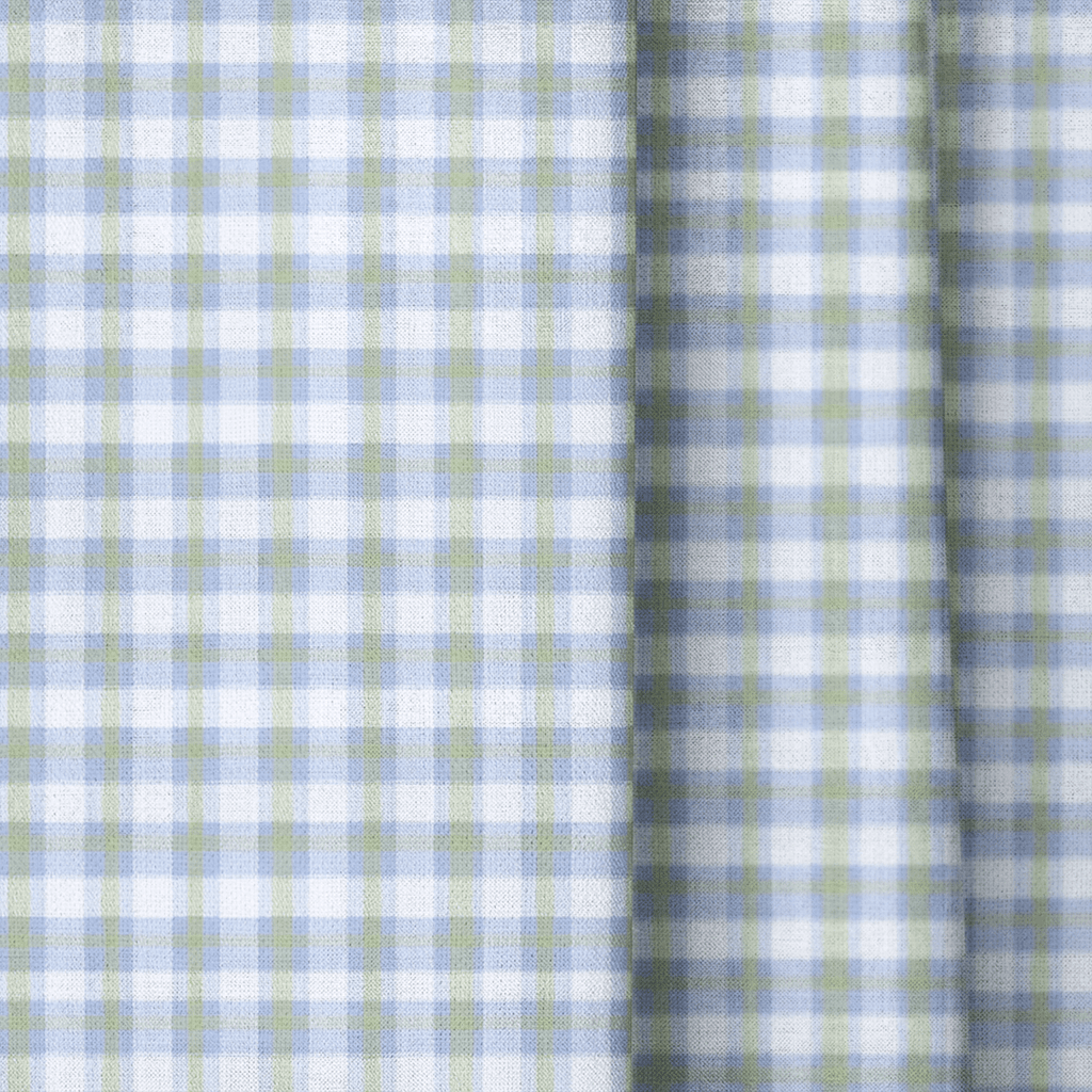 Sage Grid - Curtain Panel - The Drapery