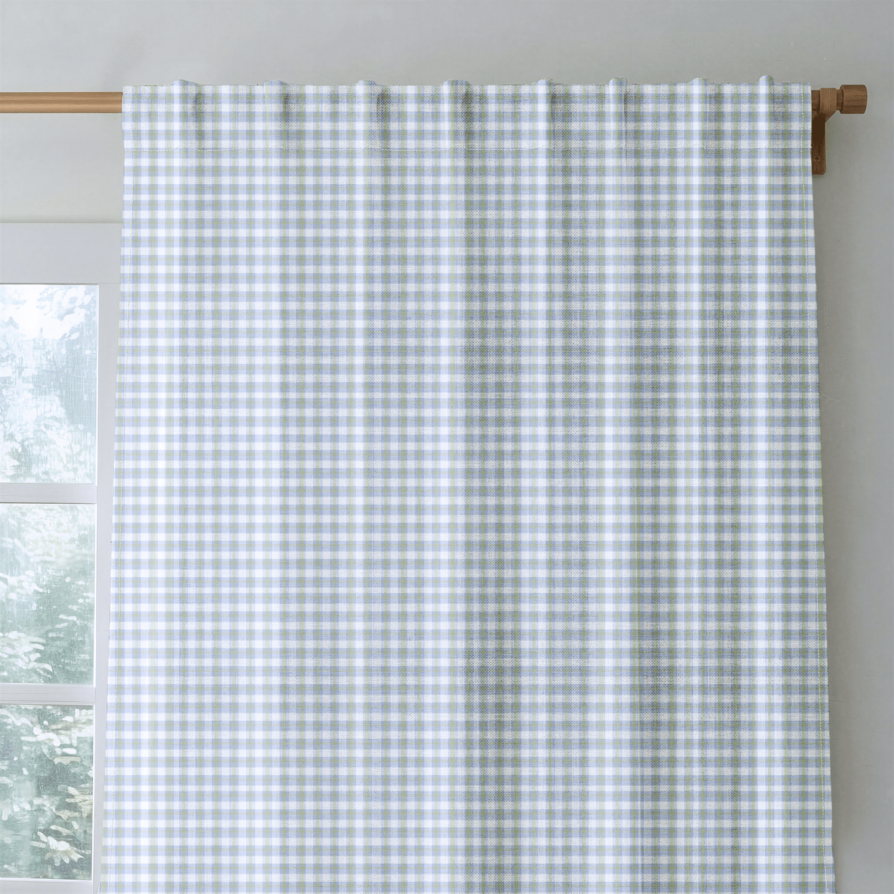 Sage Grid - Curtain Panel - The Drapery