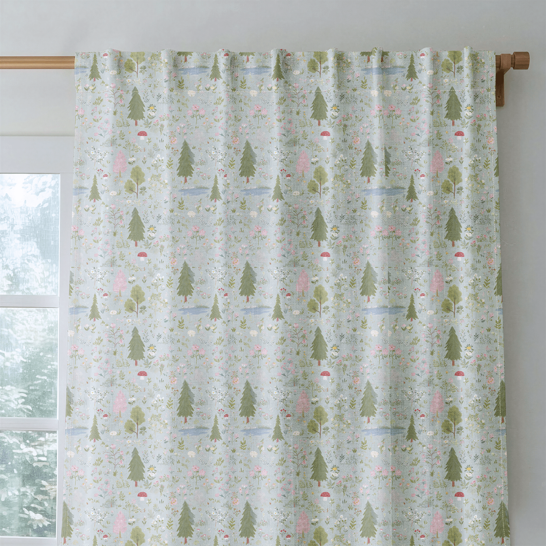 Sage Wild Meadow - Curtain Panel - The Drapery