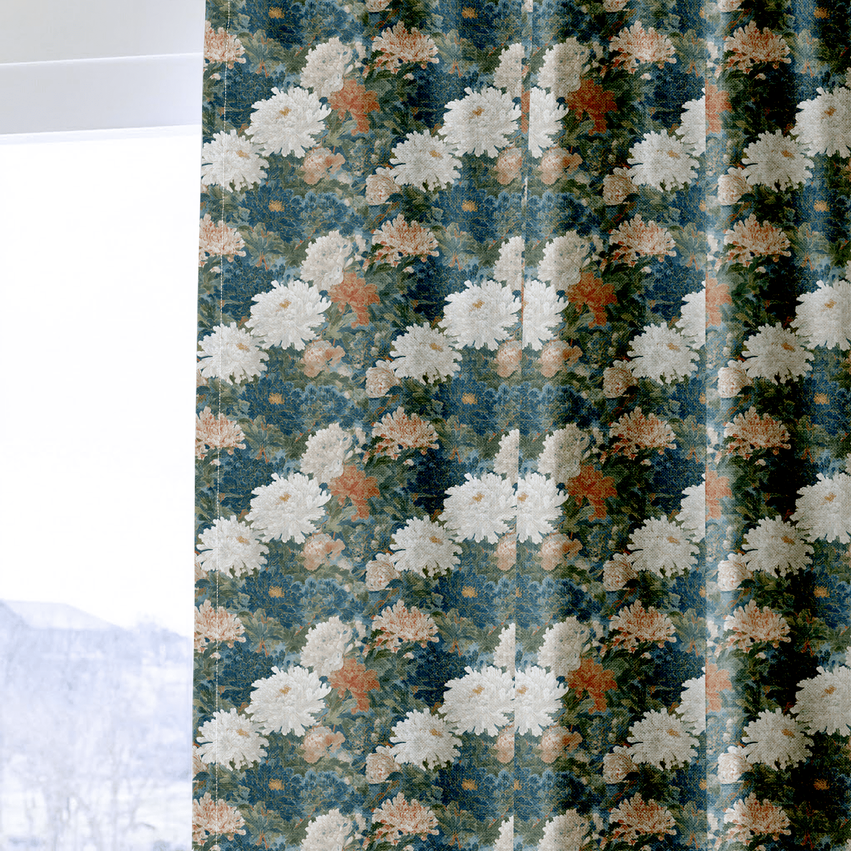 Saltwater Floral - Curtain Panel - The Drapery