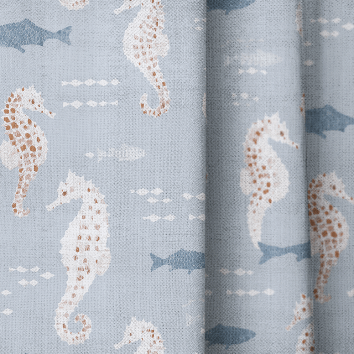 Seahorse in the Ocean - Curtain Panel - The Drapery