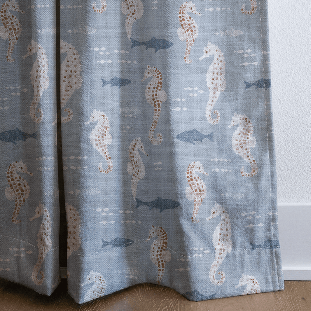 Seahorse in the Ocean - Curtain Panel - The Drapery