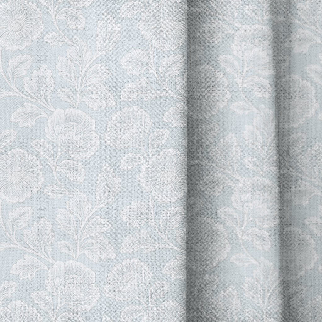 Sky Damask - Curtain Panel - The Drapery