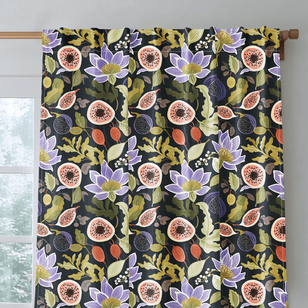 Sloane Fig Floral - Curtain Panel - The Drapery