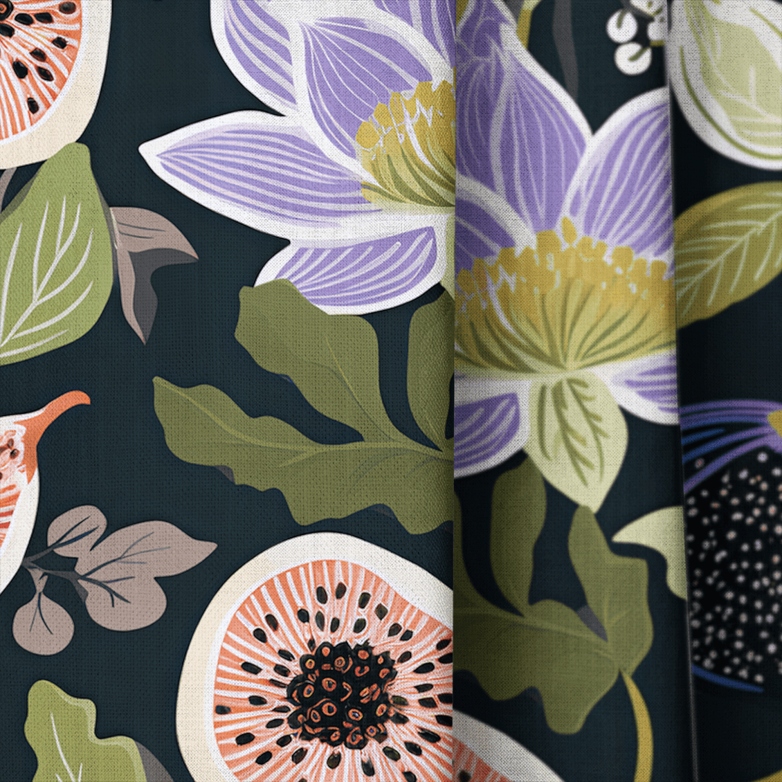 Sloane Fig Floral - Curtain Panel - The Drapery