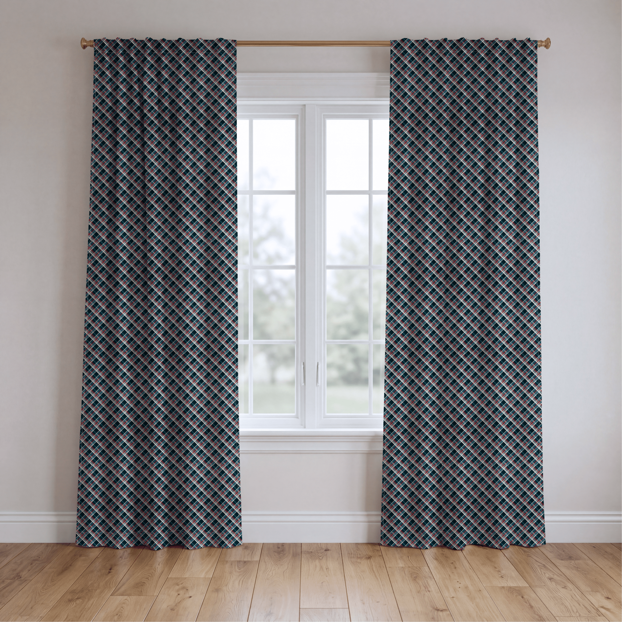 Smoky Grid - Curtain Panel - The Drapery
