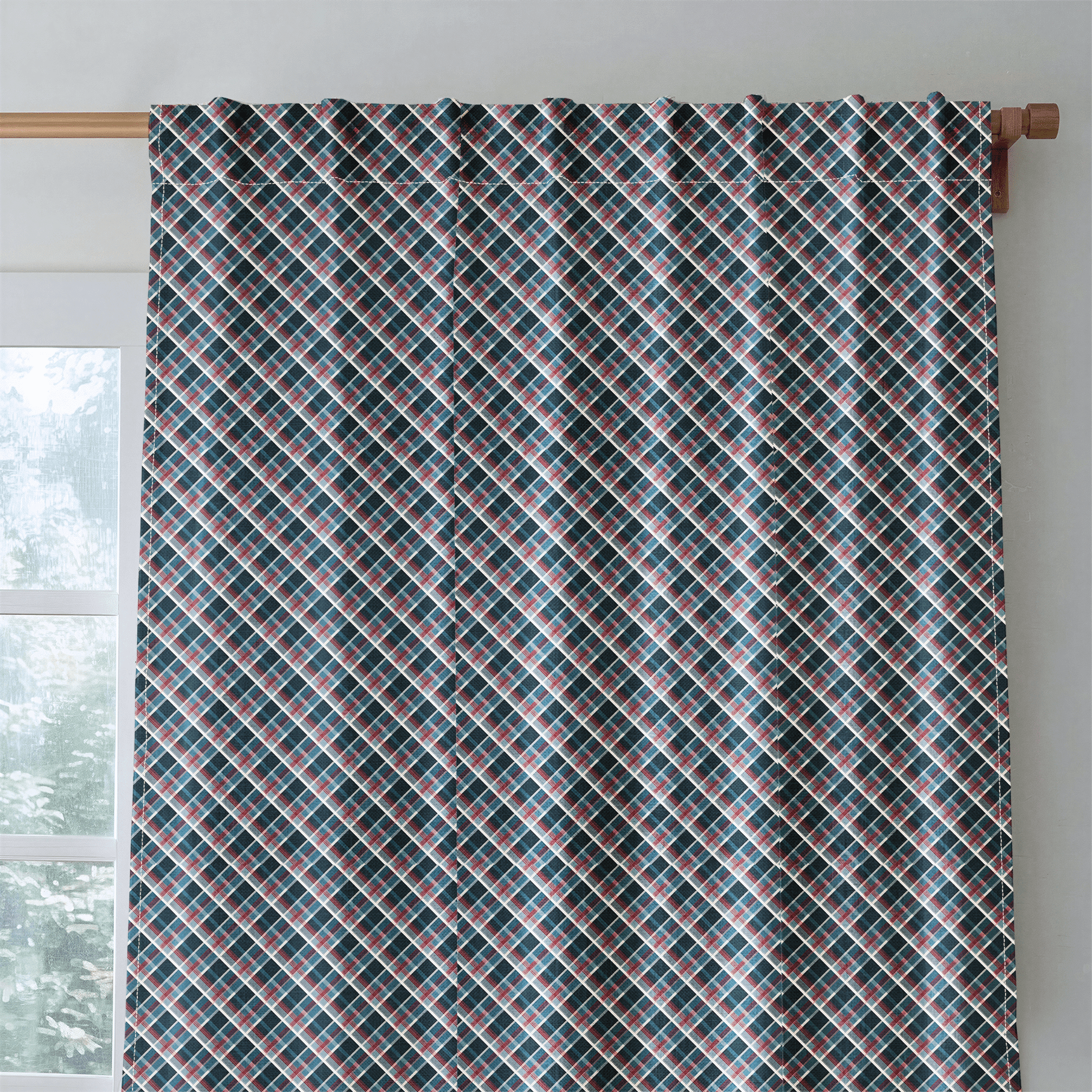Smoky Grid - Curtain Panel - The Drapery