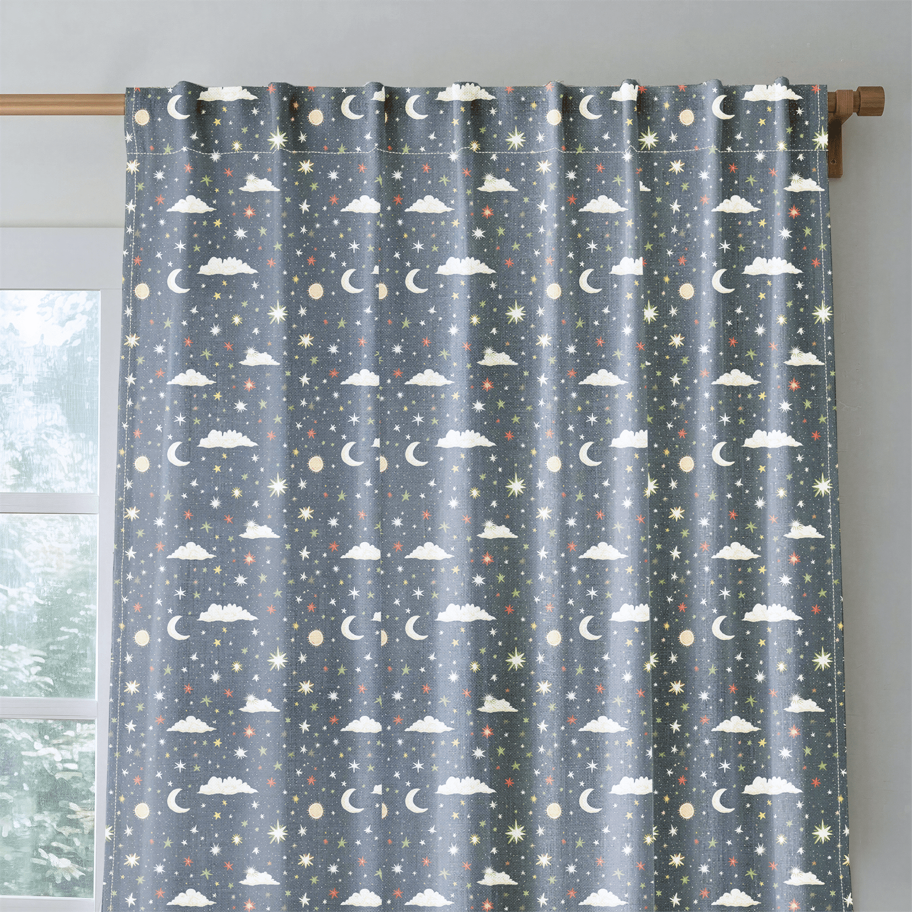Starry Night Sky - Curtain Panel - The Drapery