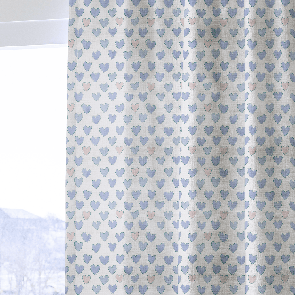Stitch Hearts - Curtain Panel - The Drapery