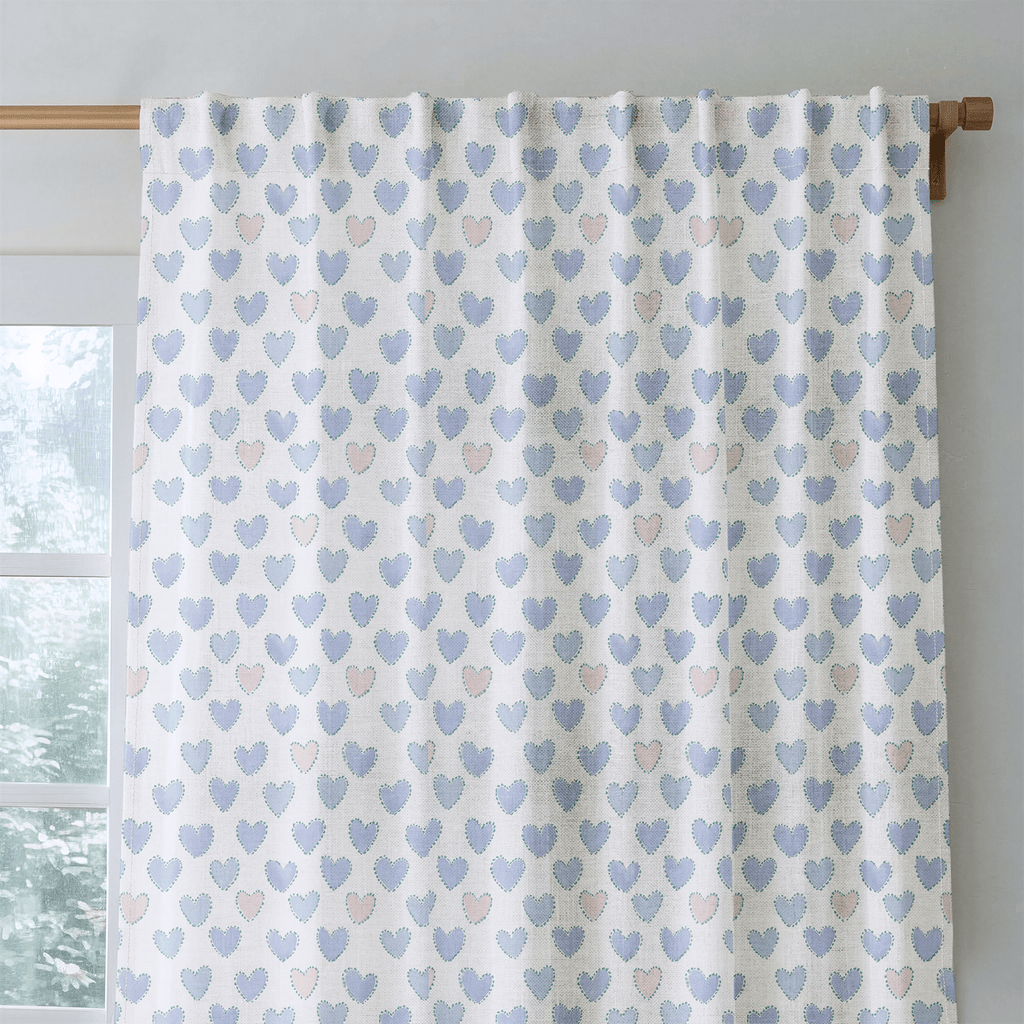 Stitch Hearts - Curtain Panel - The Drapery
