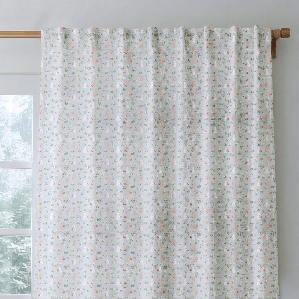 StrawBEARies - Curtain Panel - The Drapery