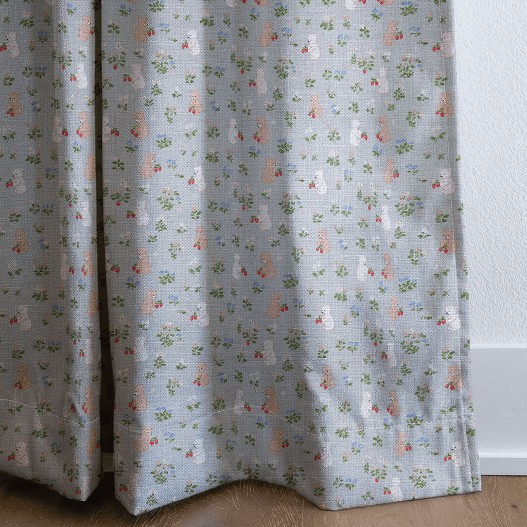 StrawBEARies - Curtain Panel - The Drapery