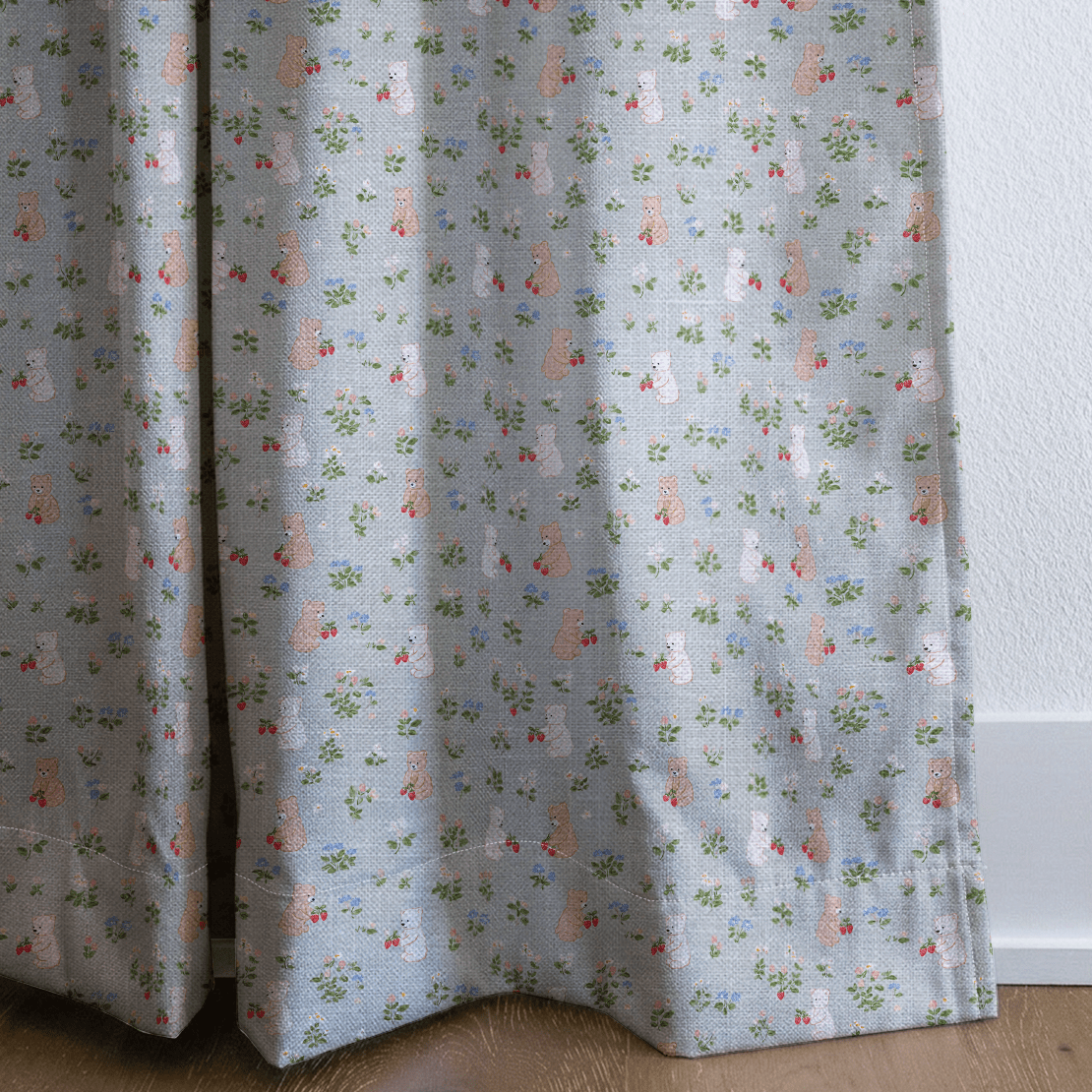 StrawBEARies - Curtain Panel - The Drapery
