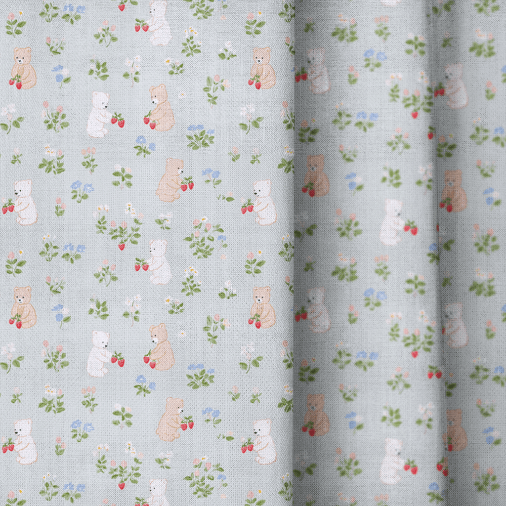 StrawBEARies - Curtain Panel - The Drapery