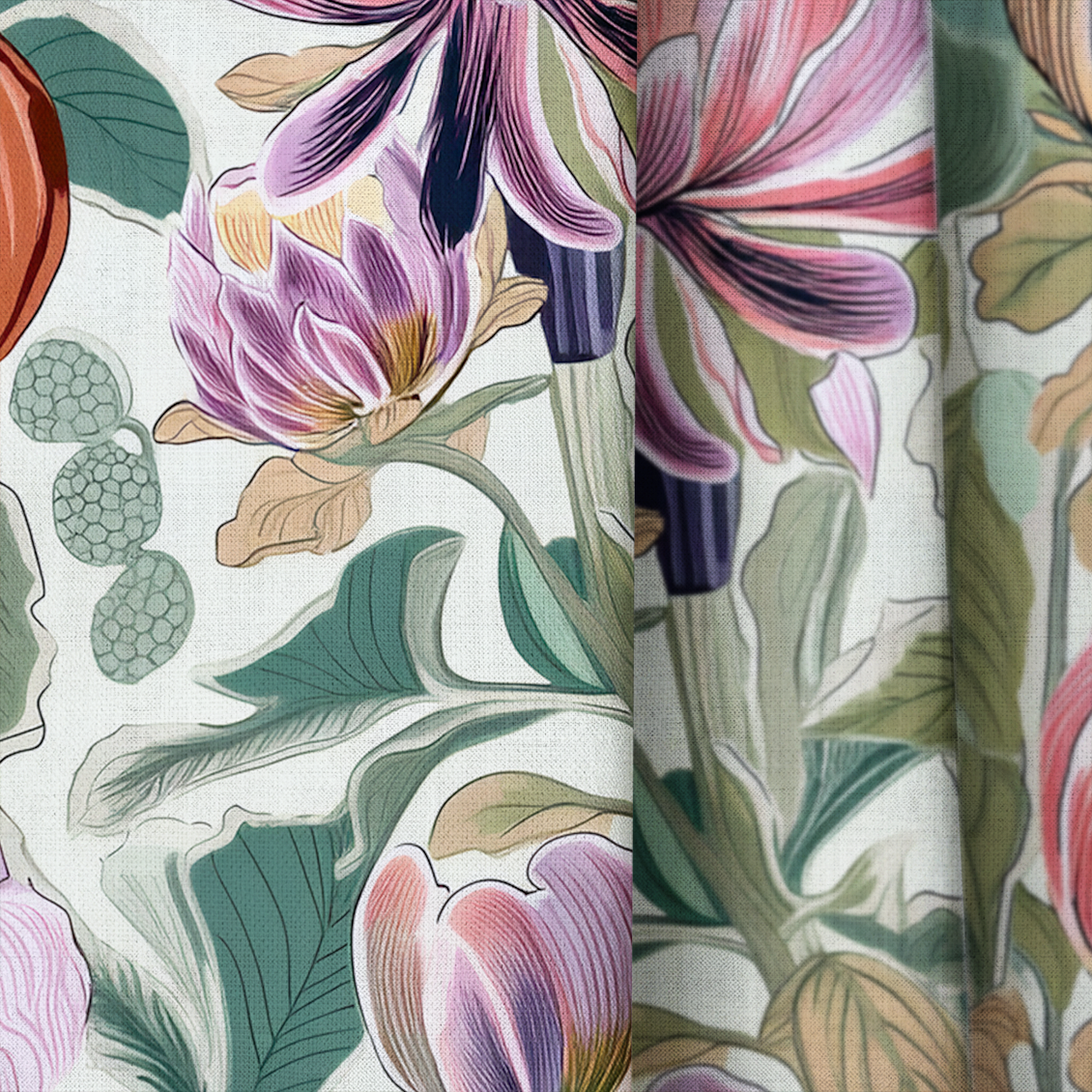 Summerfruit Blooms - Curtain Panel - The Drapery