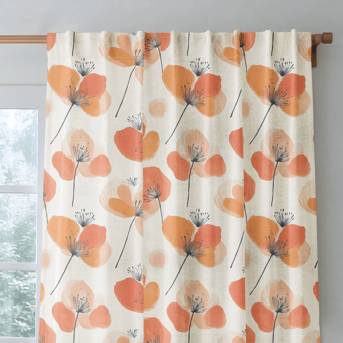 Sunset Poppies - Curtain Panel - The Drapery