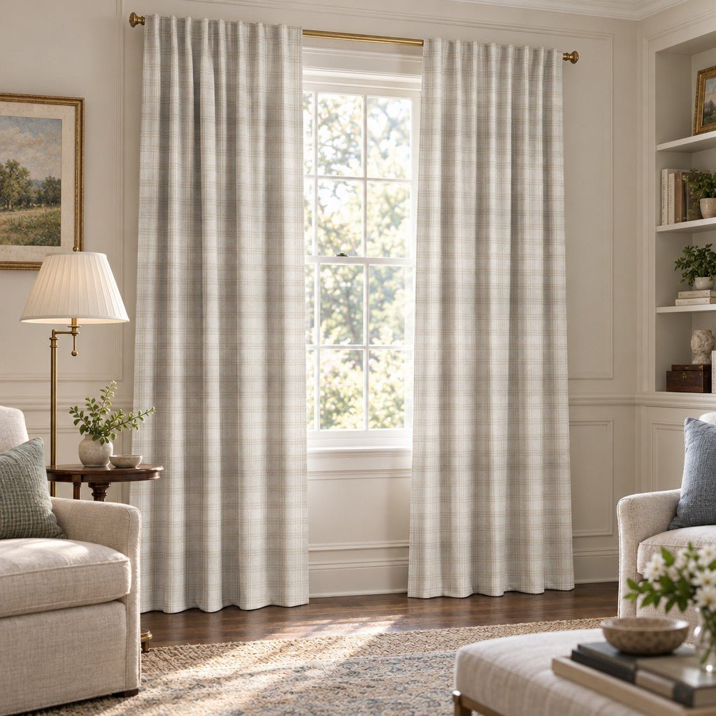 Sutton Vanilla - Curtain Panel - The Drapery