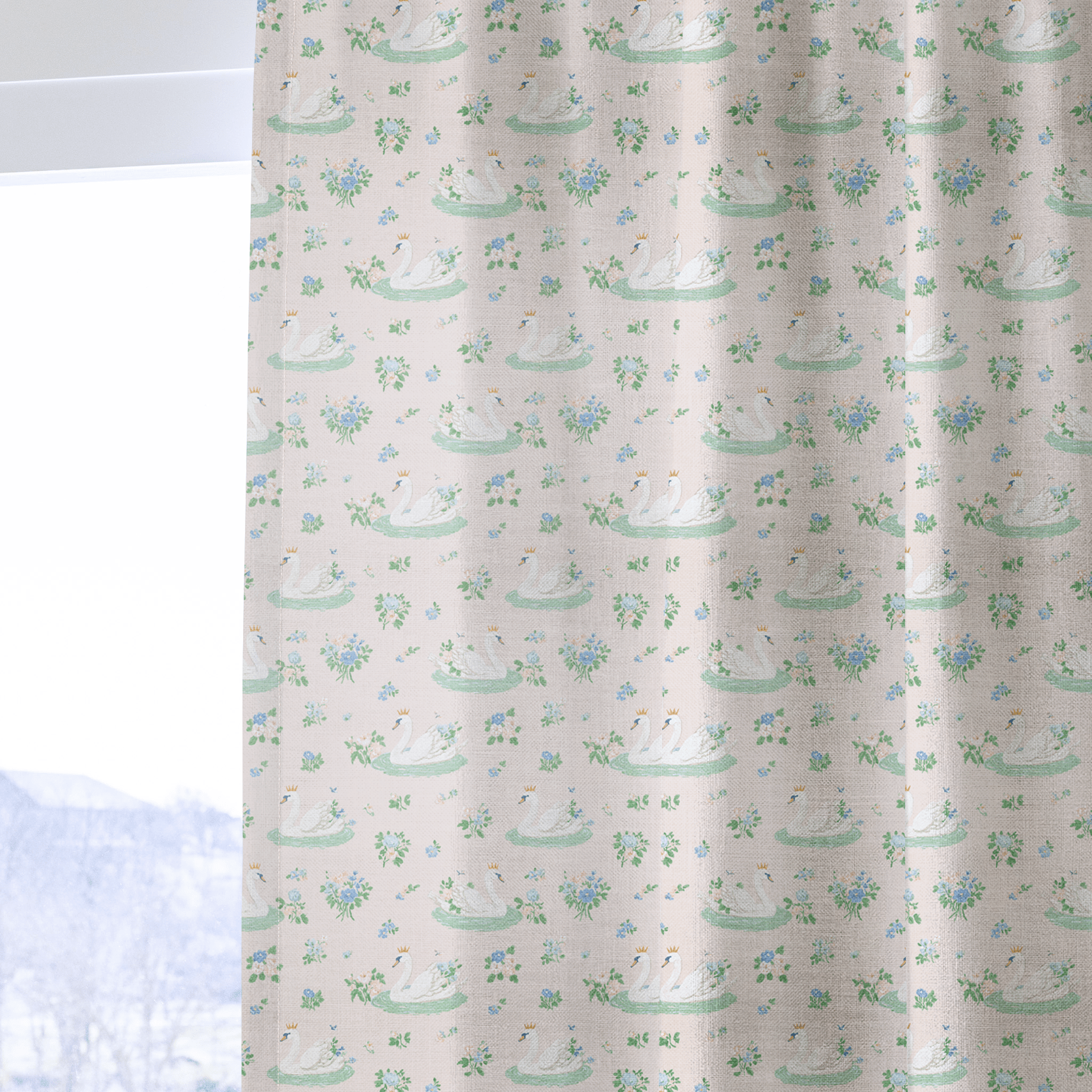 Swan Princess - Curtain Panel - The Drapery