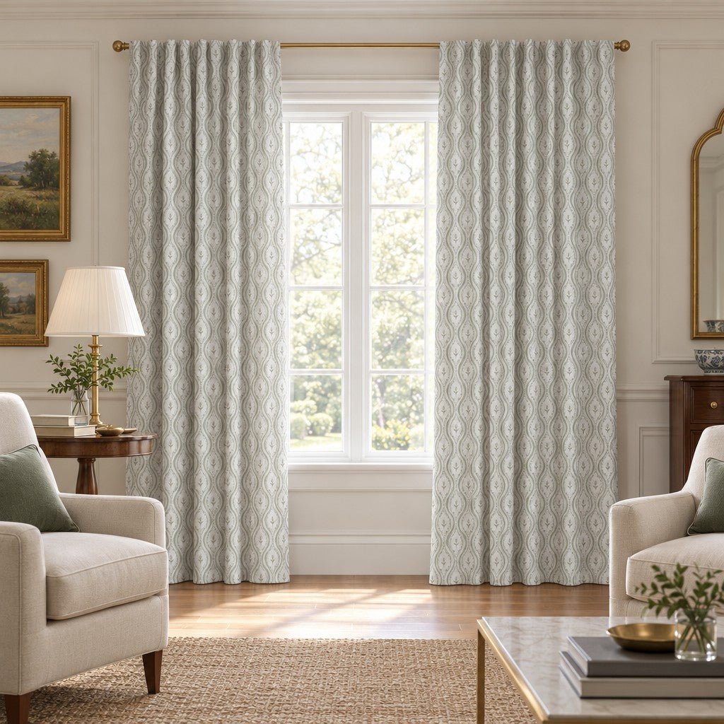 Sweet Pea Ogee - Curtain Panel - The Drapery