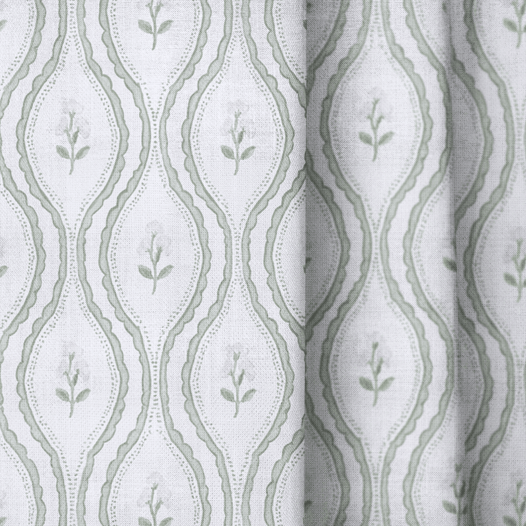 Sweet Pea Ogee - Curtain Panel - The Drapery